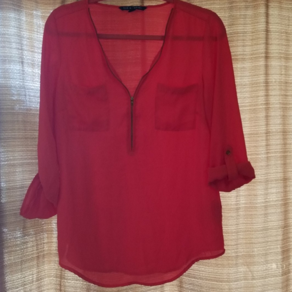 Coral sheer shirt